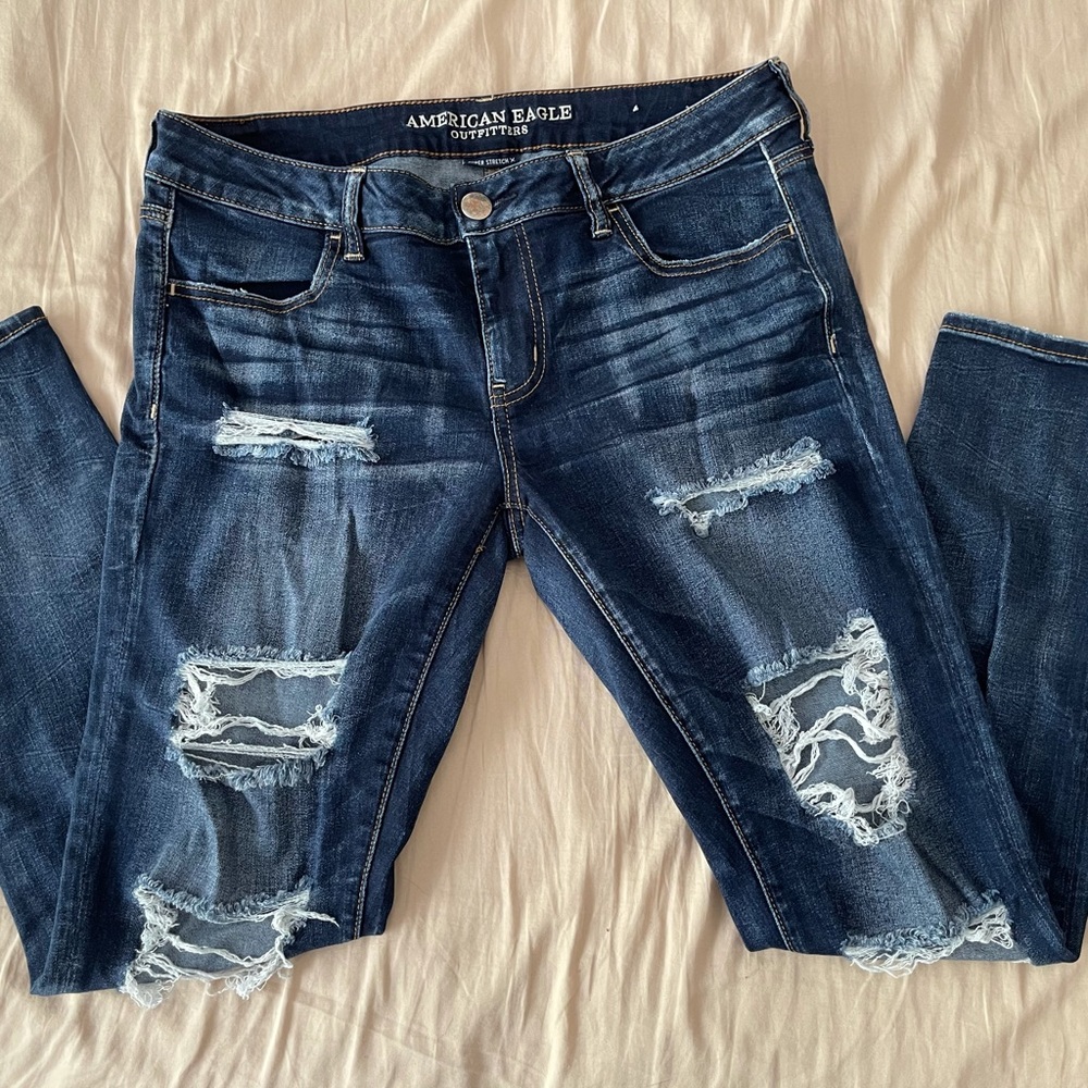 AEO Dark Wash Super Low Jegging